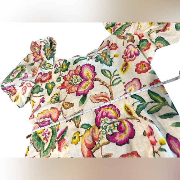 Sezane Womens Allya Mini Dress Aria Print Size 40 US 8 Floral Puff Sleeve - Picture 10 of 15